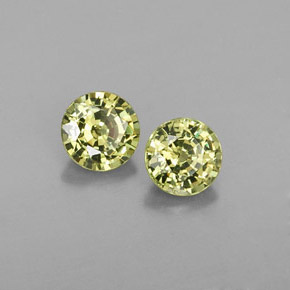 Gemas de granate demantoide amarillo natural de  ct, corte redondo, VS