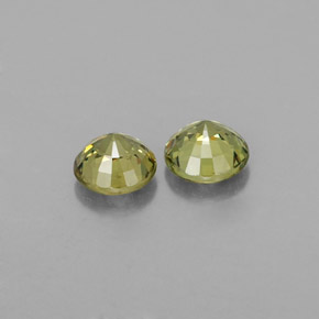 Gemas de granate demantoide amarillo natural de  ct, corte redondo, VS
