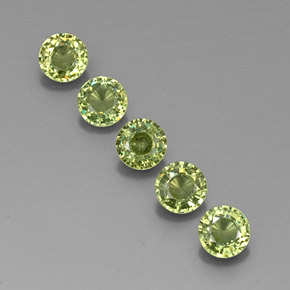Gemas de granate demantoide verde natural de 1,73 ct, corte redondo, VVS-VS