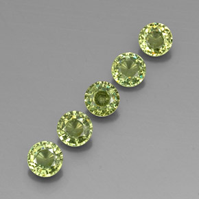 Gemas de granate demantoide verde natural de 1,73 ct, corte redondo, VVS-VS