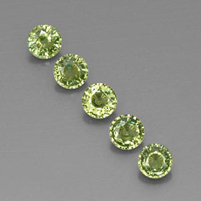 Gemas de granate demantoide verde natural de 1,79 ct, corte redondo, VVS-VS