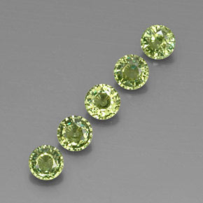 Gemas de granate demantoide verde natural de 1,79 ct, corte redondo, VVS-VS
