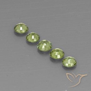 Gemas de Granate demantoide Olive Green  natural de 1.50 ct, Redondo, VVS-VS