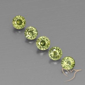 1.79ctw Natural Olive Green  Granate demantoide, Redondo, VVS-VS
