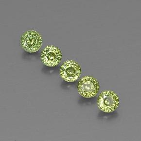 Gemas de granate demantoide verde natural de 2,16 ct, corte redondo, VVS-VS