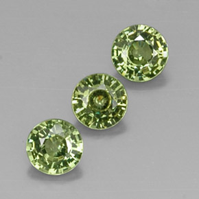 Gemas de granate demantoide amarillo natural de  ct, corte redondo, VVS-VS