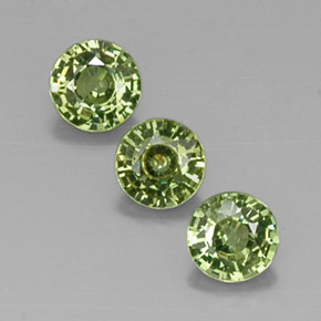 Gemas de granate demantoide amarillo natural de  ct, corte redondo, VVS-VS