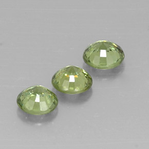 Gemas de granate demantoide amarillo natural de  ct, corte redondo, VVS-VS