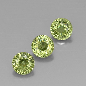 Gemas de granate demantoide verde natural de 1,14 ct, corte redondo, VVS-VS