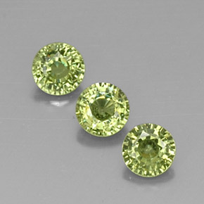 Gemas de granate demantoide verde natural de 1,14 ct, corte redondo, VVS-VS