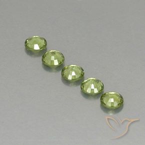 Gemas de Granate demantoide Verde claro natural de 1.33 ct, Redondo, VVS-VS