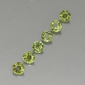 Gemas de granate demantoide verde natural de 1,62 ct, corte redondo, VVS-VS