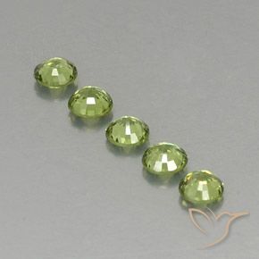 Gemas de Granate demantoide Verde bosque claro natural de 1.34 ct, Redondo, VVS-VS