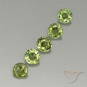 Gemas de Granate demantoide Verde cálido natural de 1.59 ct, Redondo, VVS-VS