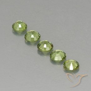 Gemas de Granate demantoide Verde cálido natural de 1.59 ct, Redondo, VVS-VS
