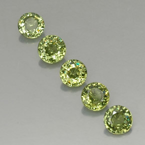 Gemas de granate demantoide verde natural de  ct, corte redondo, VVS-VS
