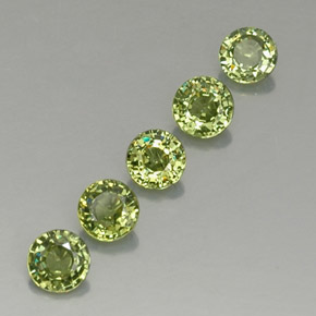Gemas de granate demantoide verde natural de  ct, corte redondo, VVS-VS