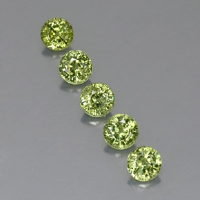 Gemas de granate demantoide verde natural de 1,93 ct, corte redondo, VVS-VS