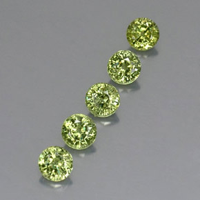 Gemas de granate demantoide verde natural de 1,93 ct, corte redondo, VVS-VS