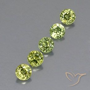 Gemas de Granate demantoide Verde vivo claro natural de 1.48 ct, Redondo, VVS-VS