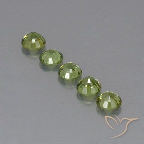 Gemas de Granate demantoide Verde vivo claro natural de 1.48 ct, Redondo, VVS-VS