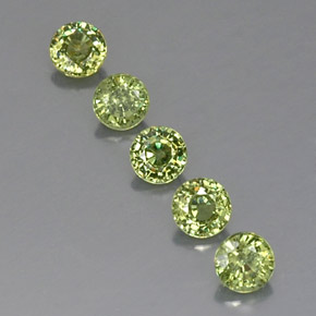 Gemas de granate demantoide verde natural de 1,69 ct, corte redondo, VVS-VS