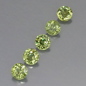 Gemas de granate demantoide verde natural de 1,69 ct, corte redondo, VVS-VS