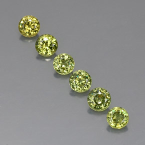 Gemas de granate demantoide verde natural de  ct, corte redondo, VVS-VS