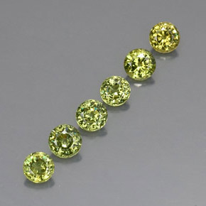 Gemas de granate demantoide verde natural de  ct, corte redondo, VVS-VS