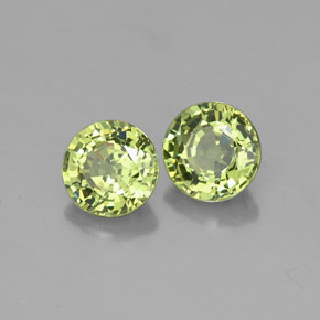 Gemas de granate demantoide verde natural de  ct, corte redondo, VVS-VS