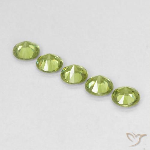 Gemas de Granate demantoide Verde vivo claro natural de 0.76 ct, Redondo, VVS-VS