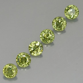 Gemas de granate demantoide verde natural de  ct, corte redondo, VVS-VS