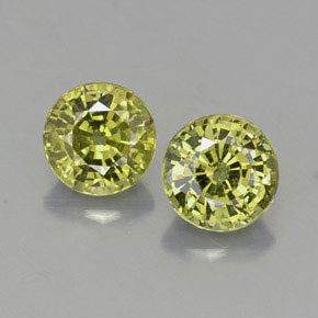 Gemas de granate demantoide amarillo natural de  ct, corte redondo, VVS-VS