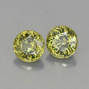 Gemas de granate demantoide amarillo natural de  ct, corte redondo, VVS-VS