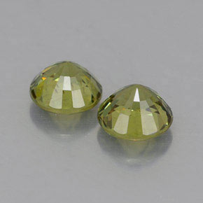 Gemas de granate demantoide amarillo natural de  ct, corte redondo, VVS-VS