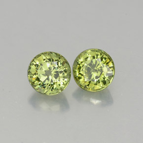Gemas de granate demantoide verde natural de  ct, corte redondo, VVS-VS