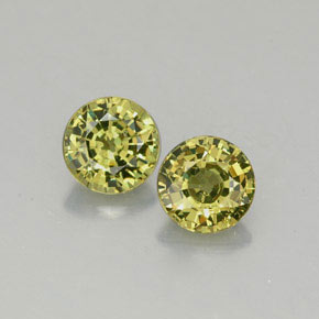 Gemas de granate demantoide amarillo natural de  ct, corte redondo, VS