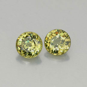 Gemas de granate demantoide amarillo natural de  ct, corte redondo, VS