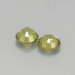 Gemas de granate demantoide amarillo natural de  ct, corte redondo, VS