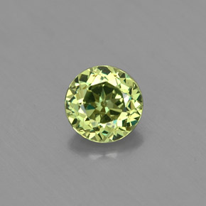Granate demantoide verde natural de 0,47 ct, corte redondo, VS