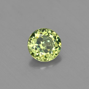 Granate demantoide verde natural de 0,47 ct, corte redondo, VS