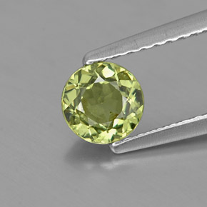 Granate demantoide verde natural de 0,63 ct, corte redondo, VS-SI
