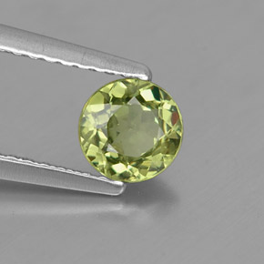Granate demantoide verde natural de 0,63 ct, corte redondo, VS-SI