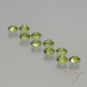 Gemas de Granate demantoide Verde amarillento natural de 2.31 ct, Ovalada, VS