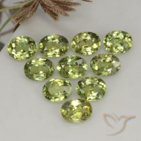 Gemas de Granate demantoide Verde Oliva natural de 2.19 ct, Ovalada, VS