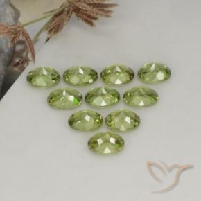 Gemas de Granate demantoide Verde Oliva natural de 2.19 ct, Ovalada, VS