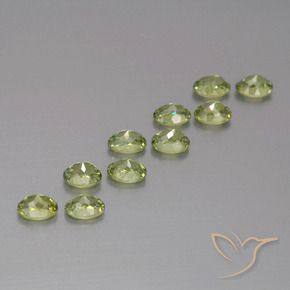 Gemas de Granate demantoide Verde Oliva natural de 1.93 ct, Ovalada, VS