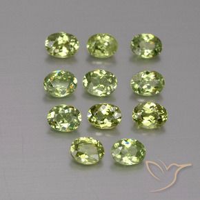 Gemas de Granate demantoide Verde Oliva natural de 1.83 ct, Ovalada, VS