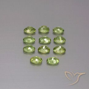 Gemas de Granate demantoide Verde Oliva natural de 1.83 ct, Ovalada, VS
