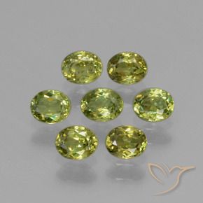 Gemas de Granate demantoide Verde amarillento natural de 1.50 ct, Ovalada, VS